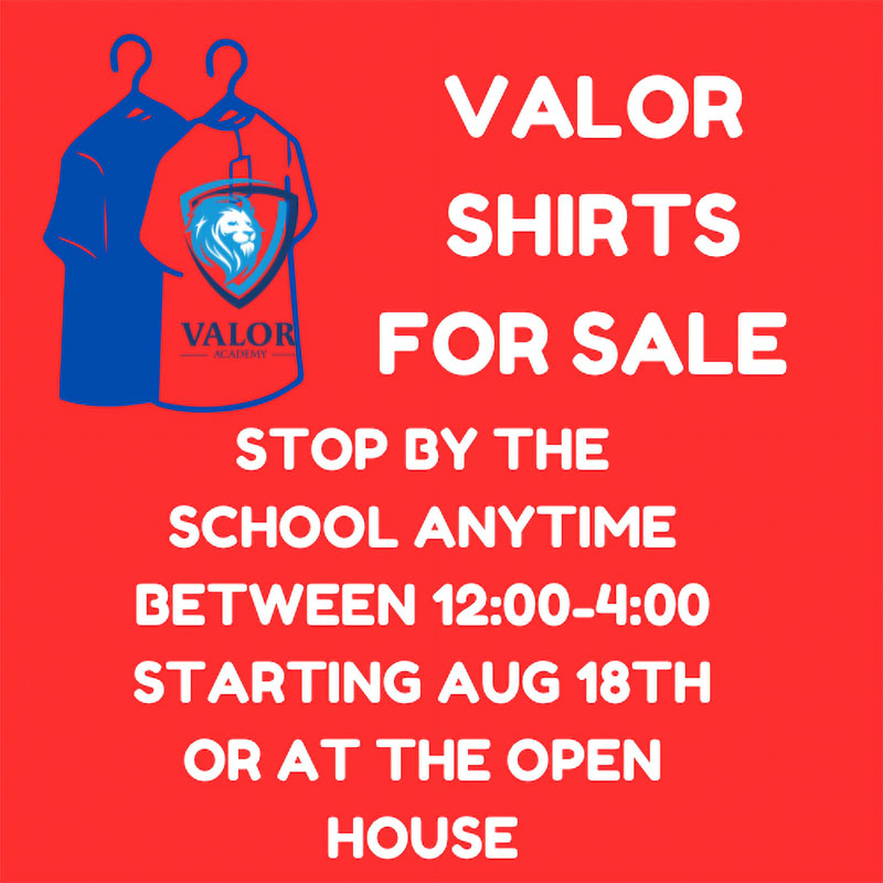 Valor Academy Shirts For Sale!