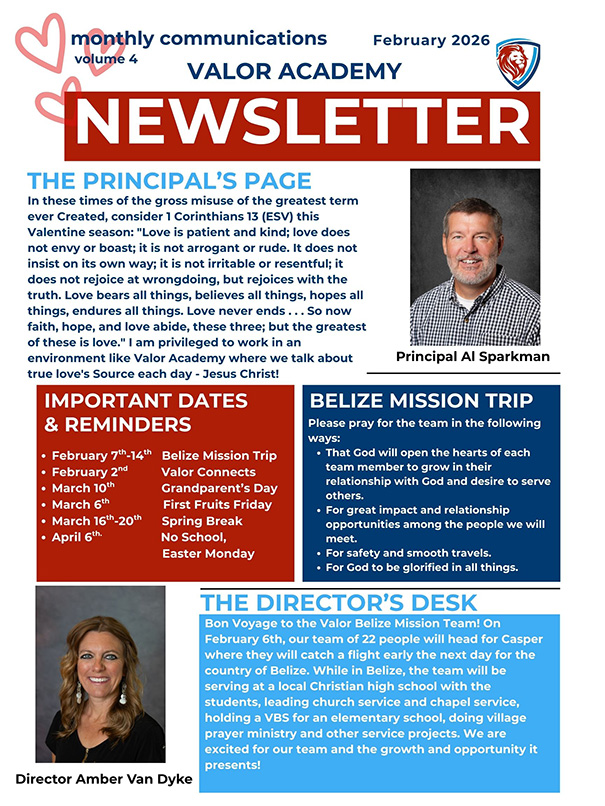 Valor Academy Newsletter February 26, 2026