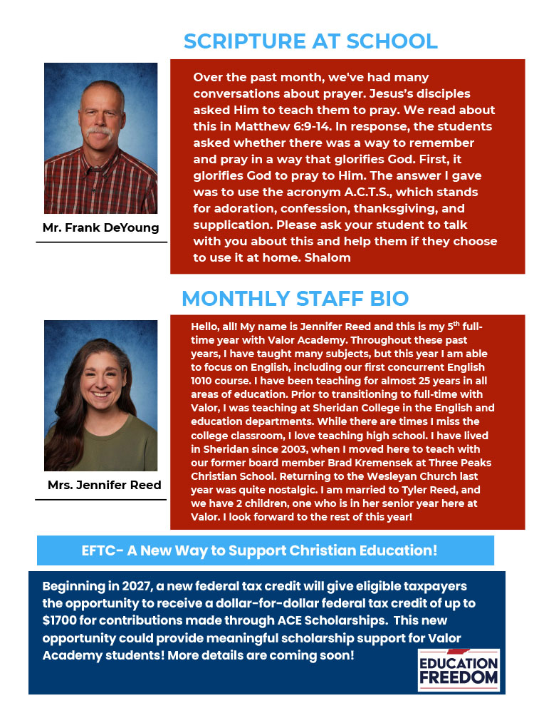 Valor Academy Newsletter November 2026 Page 2